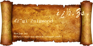 Ági Zsigmond névjegykártya