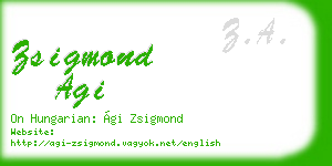 zsigmond agi business card